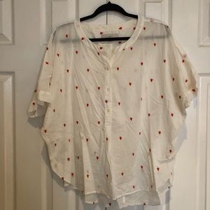 The Loft short sleeve heart blouse